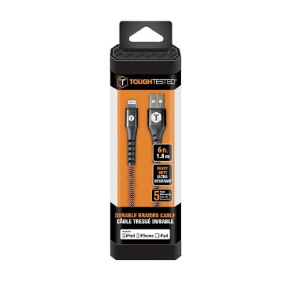 Image showing  Charge and Sync Braided USB Type-A to Lightning Cable, 6 Ft.