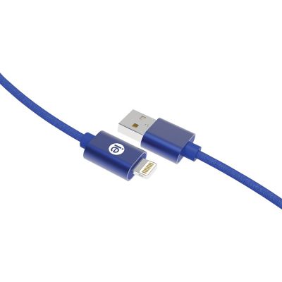 iEssentials Charge and Sync Braided Lightning to USB Cable (120 in., Blue)