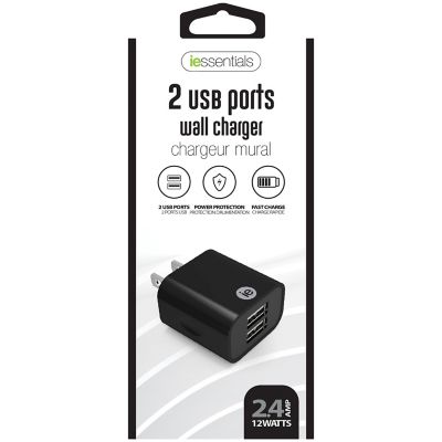Image showing  2.4-Amp Dual USB Wall Charger (Black)