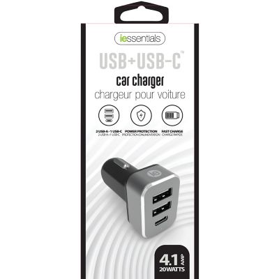 Image showing  4.1-Amp Car Charger, 2 USB-A and 1 USB-C