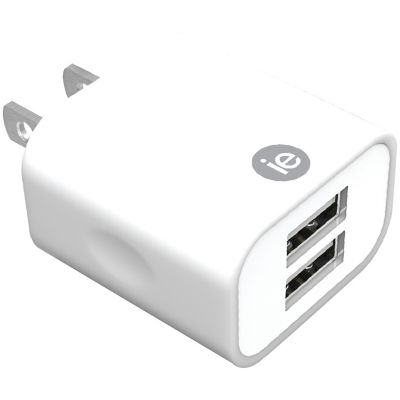 IESSENTIALS 2.4-Amp Dual USB Wall Charger (White)