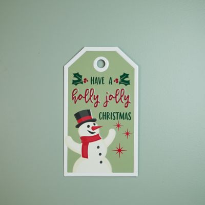 Image showing  Metal Snowman Christmas Sentiment Tag 16 in. H