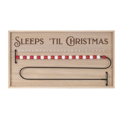 Melrose International Wood Beaded Christmas Countdown 20 in. L