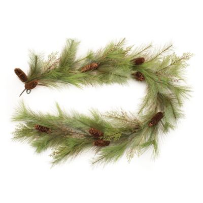 Melrose International Long Needle Pine and Pinecone Garland 6'L