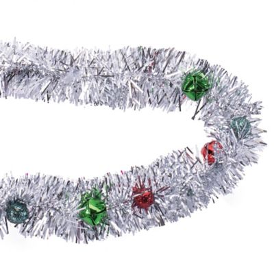 Image showing  Tinsel Sleigh Bell Ornament Garland (Set of 6)