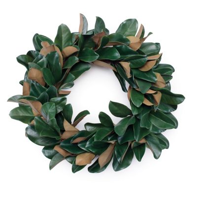 Melrose International Magnolia Leaf Wreath 24 in. D