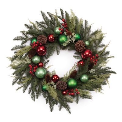 Melrose International Mixed Pine Ornament and Pincone Wreath 28 in. D