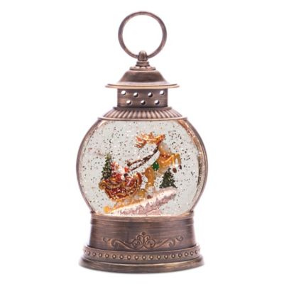 Melrose International LED Santa in Sleigh Snow Globe 9 in. H