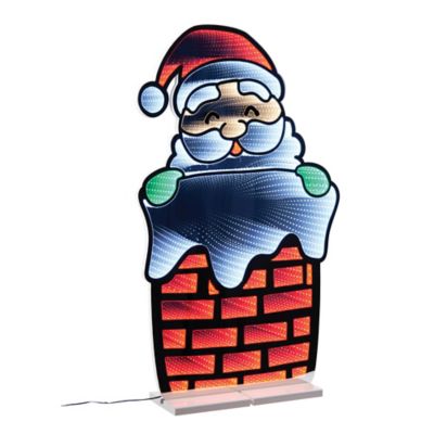 Melrose International Santa in Chimney Ekkolight 35 in. H