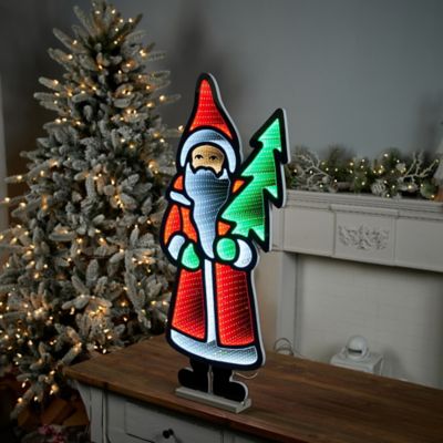 Image showing  Santa with Pine Tree Ekkolight 33 in. H