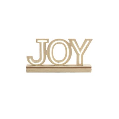 Image showing  White LED Joy and Merry Tabletop Sign (Set of 2)