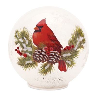 Image showing  LED Cardinal Pine Globe (Set of 2)