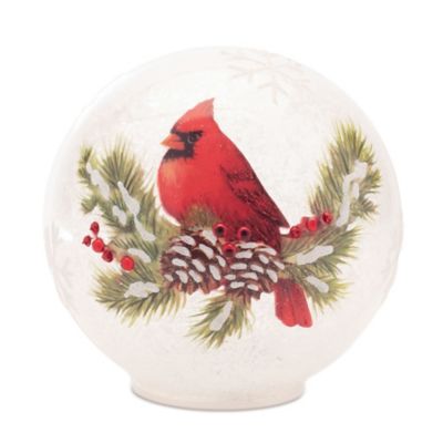 Image showing  LED Cardinal Pine Globe (Set of 2)