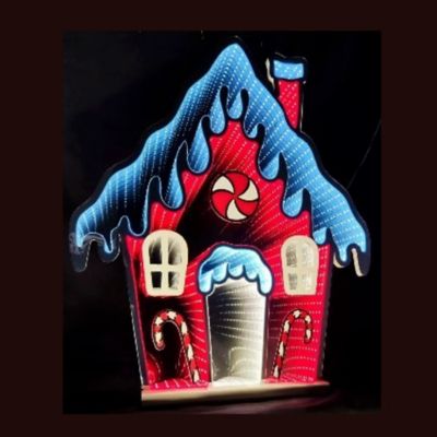 Melrose International Pepperpint Gingerbread House Ekkolight 26 in. H