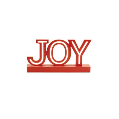 Image showing  Red LED Joy and Merry Tabletop Sign (Set of 2)