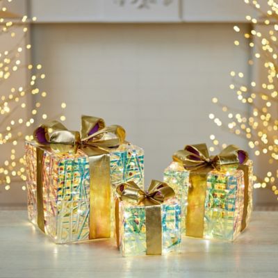 Image showing  LED Woven Packages with Bow (Set of 3)