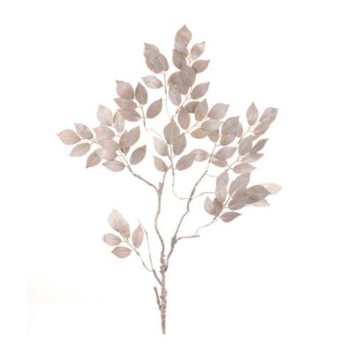 Melrose International 35.5 in. Glittered Leaf Spray (Set of 6)