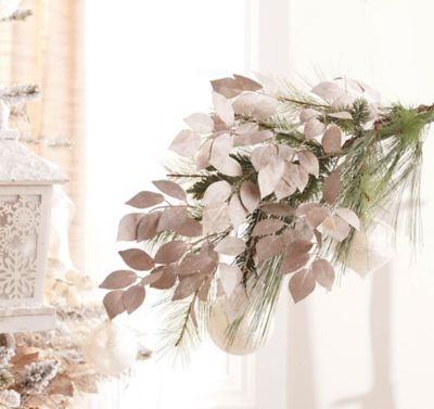 Image showing  35.5 in. Glittered Leaf Spray (Set of 6)