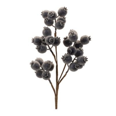 Melrose International Blue Beaded Berry Spray (Set of 6)