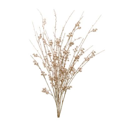 Melrose International Gold Beaded Iced Berry Spray (Set of 2)