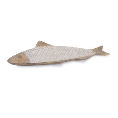 Melrose International Ceramic Etched Fish Tray 22.5 in. L