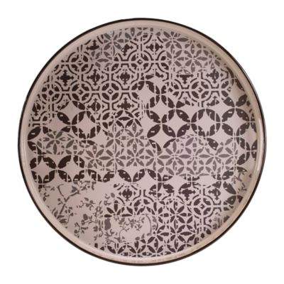 Image showing  Round Ornate Geometric Print Tray 17.5 in. D