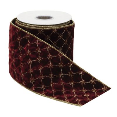 Image showing  Ornate Diamond Pattern Wired Ribbon (Set of 2)