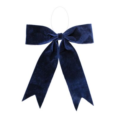 Melrose International 16.5 in. Navy Blue Holiday Bow (Set of 2)