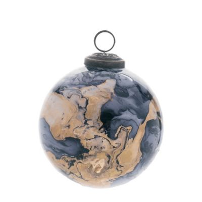 Melrose International Marble Painted Glass Ball Ornament (Set of 6)