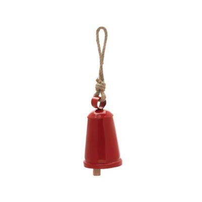 Image showing  Red Rustic Metal Bell Ornament (Set of 4)