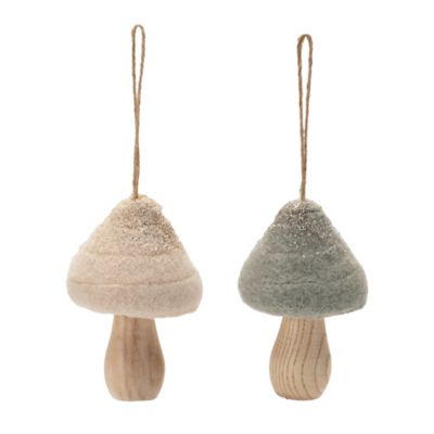 Image showing  Felt Fabric Mushroom Ornament (Set of 12)