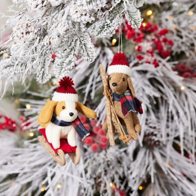 Image showing  Plush Ski and Sled Dog Ornament (Set of 6)