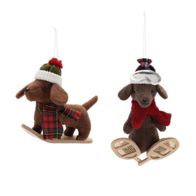 Image showing  Plush Ski and Snowboard Dog Ornament (Set of 6)