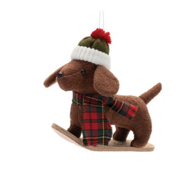 Image showing  Plush Ski and Snowboard Dog Ornament (Set of 6)