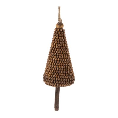 Image showing  Wood Beaded Pine Tree Ornament (Set of 4)