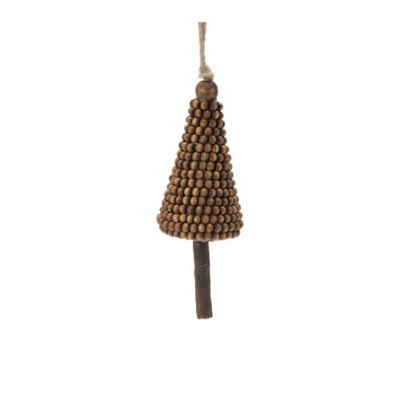 Image showing  Wood Beaded Pine Tree Ornament (Set of 4)