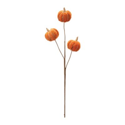 Image showing  Orange Plush Fall Pumpkin Spray (Set of 6)
