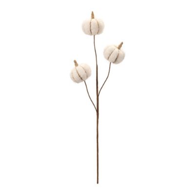 Image showing  Beige Plush Fall Pumpkin Spray (Set of 6)