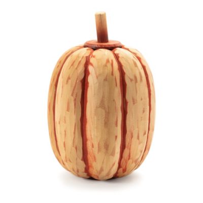 Image showing  Carved Fir Wood Pumpkin Decor (Set of 2)