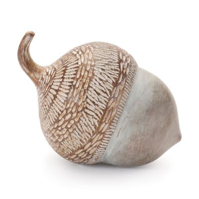 Image showing  White Washed Etched Acorn (Set of 6)