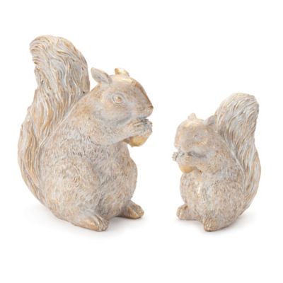 Melrose International Etched Squirrel with Acorn Figurine (Set of 2)