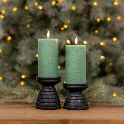 Image showing  6 in. FIA Wick Green Pillar Candle (Set of 2)