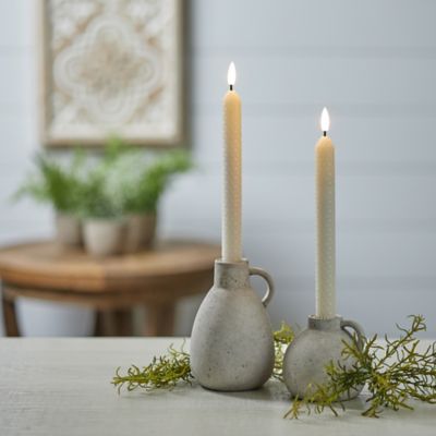 Image showing  FIA Wick Beige Textured Taper Candle (Set of 2)