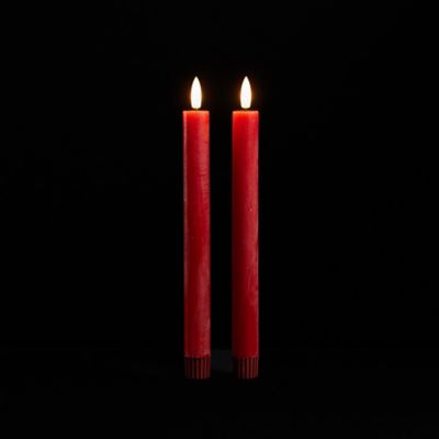 Image showing  9.5 in. FIA Wick Red Taper Candle (Set of 2)