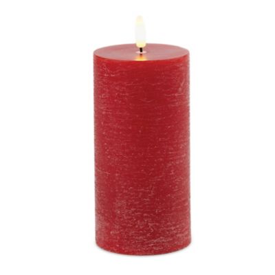 Melrose International 6 in. FIA Wick Red Pillar Candle (Set of 2)