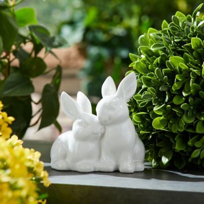 Image showing  Ceramic Mini Garden Bunny Couple, 4 pk.