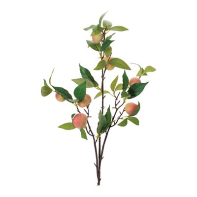 Melrose International Peach Fruit Foliage Branch (Set of 6)
