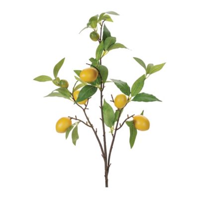 Melrose International Lemon Fruit Foliage Branch (Set of 6)