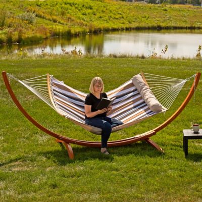 Image showing  2-Person Hammock with Curved Spreader Bar - Calming Desert