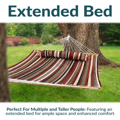 Image showing  Large 2-Person Quilted Outdoor Hammock - Awning Stripe